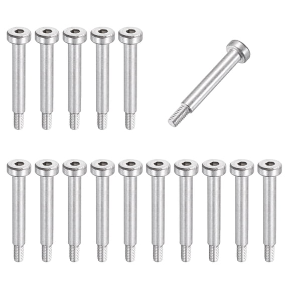 16 Pcs 304 Stainless Steel Shoulder Bolt 5mm Shoulder Dia 30mm Shoulder Length M4x0.7 Thread Hex Socket Shoulder Bolts for Hydraulic Injection Molding Machinery Industries