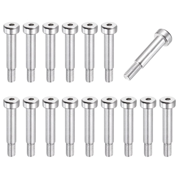 16 Pcs 304 Stainless Steel Shoulder Bolt 6mm Shoulder Dia 20mm Shoulder Length M5x0.8 Thread Hex Socket Shoulder Bolts for Hydraulic Injection Molding Machinery Industries