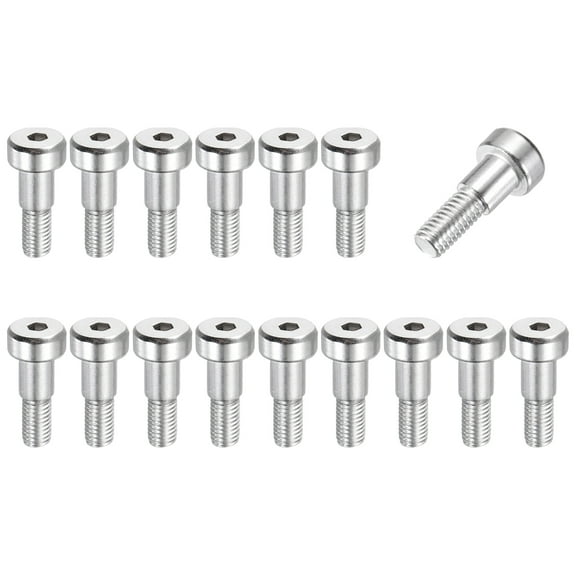 16 Pcs 304 Stainless Steel Shoulder Bolt 6mm Shoulder Dia 6mm Shoulder Length M5x0.8 Thread Hex Socket Shoulder Bolts for Hydraulic Injection Molding Machinery Industries
