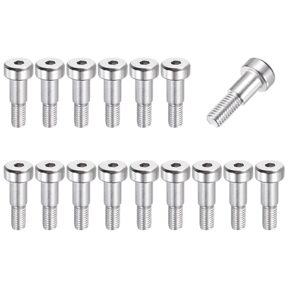 16 Pcs 304 Stainless Steel Shoulder Bolt 6mm Shoulder Dia 8mm Shoulder Length M5x0.8 Thread Hex Socket Shoulder Bolts for Hydraulic Injection Molding Machinery Industries