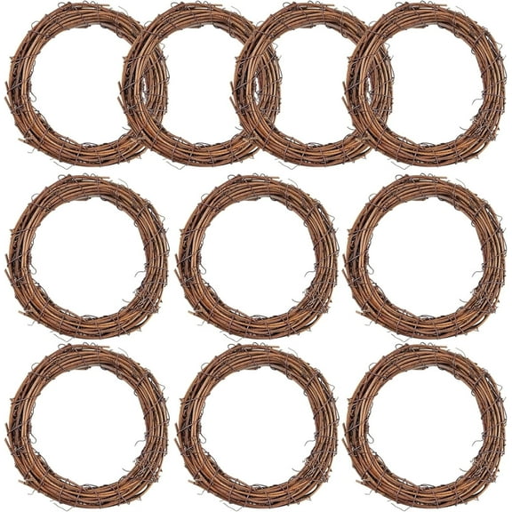16 Pcs 4 Inch Natural Grapevine Wreath Set,Bexikou Hand-Woven Vine Branch Wreaths,Christmas Rattan Wreath for DIY Crafts, Christmas Decorations, Home & Event Styling