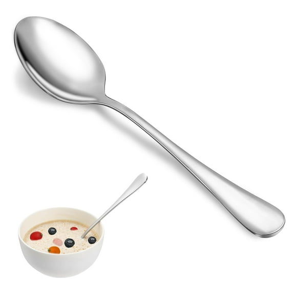 16 Pcs 7.3" Tablespoons,Premium Food Grade 18/10 Stainless Steel Spoons,Durable Metal Spoons,Tablespoon,Silverware Spoons Only,Mirror Finish & Dishwasher Safe,Use for Home,Restaurant