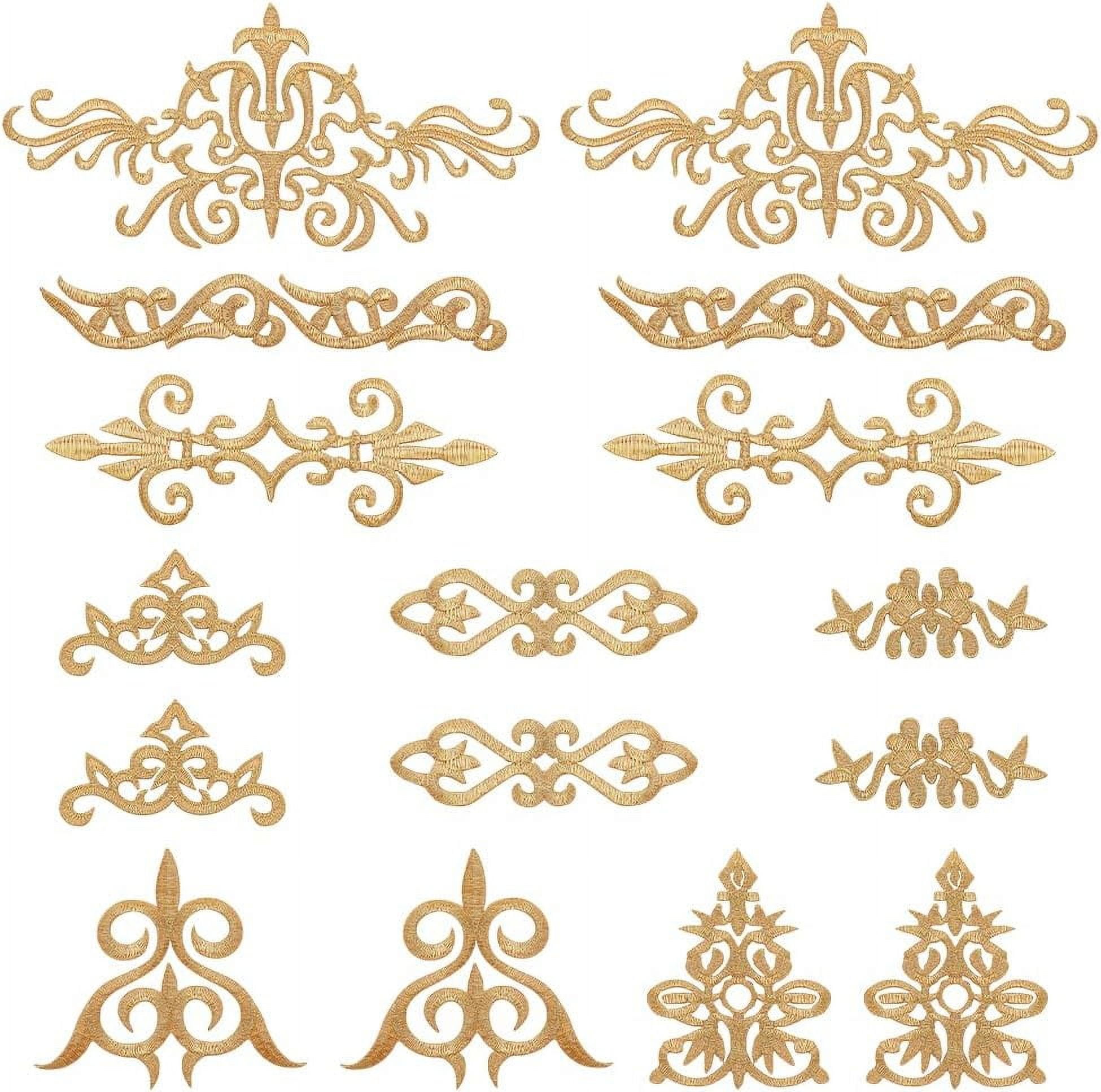 16 Pcs 8 Styles Embroidery Lace Flower Patches Iron on/Sew on Patches