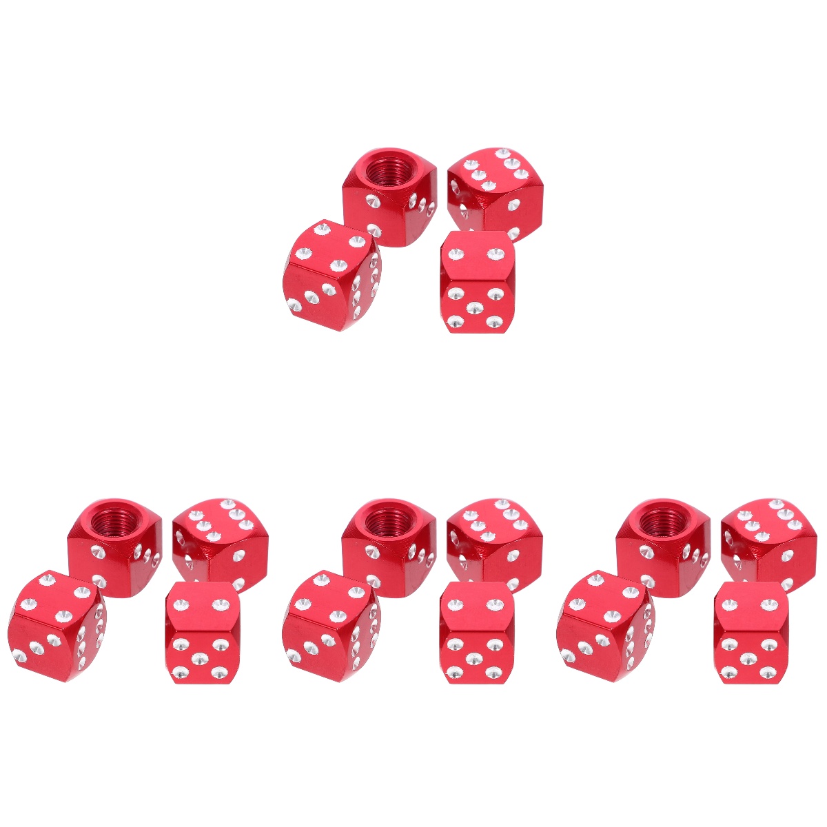 16 Pcs Aluminum Valve Cap Dice Stem Caps for Truck Tyre Tire Stems