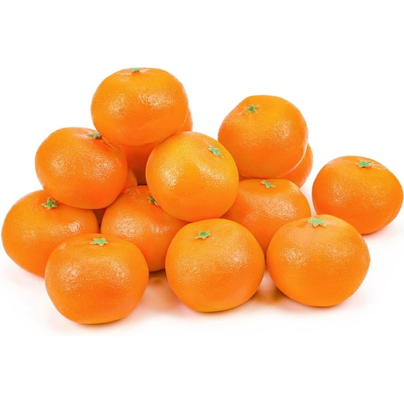 16 Pcs Artificial Oranges, Decorative Fake Oranges for Decoration Lifelike, Realistic Fake Fruit Oranges for Christmas Home Kitchen Festival Party Decoration