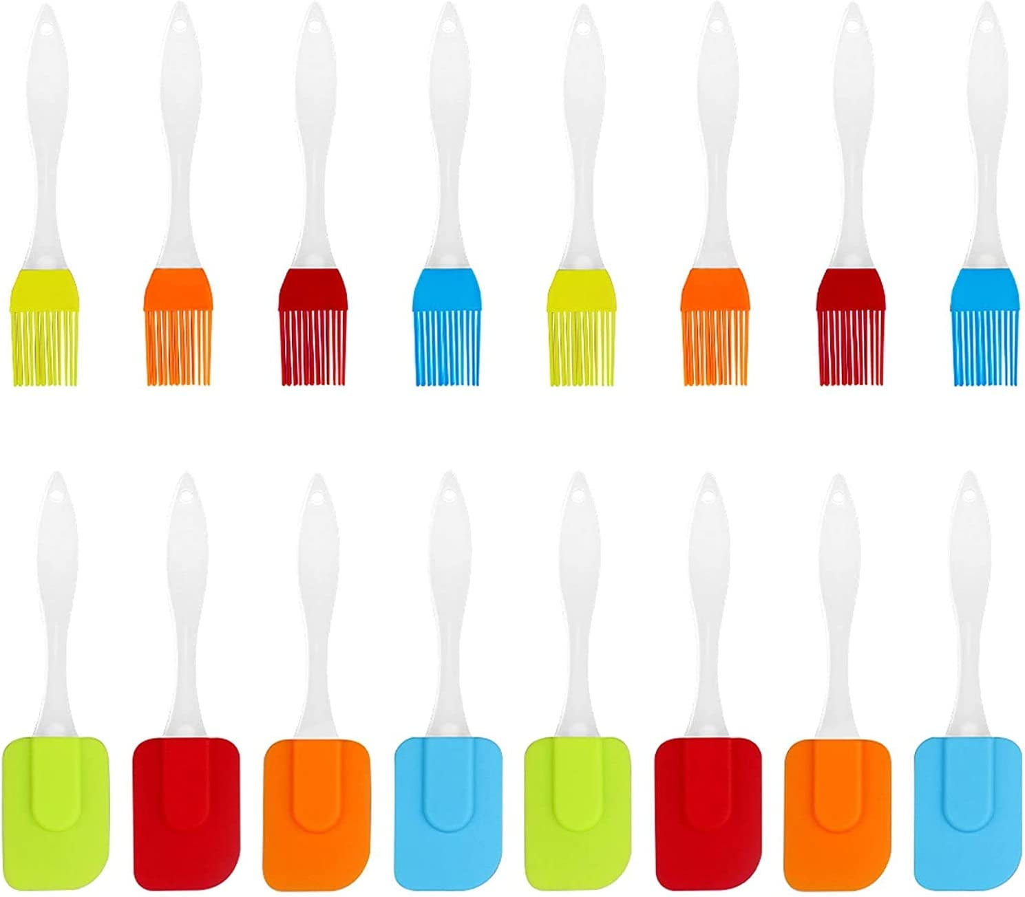 16 Pcs Baking Pastry Brush Set, Heat Resistant Silicone Spatula Basting