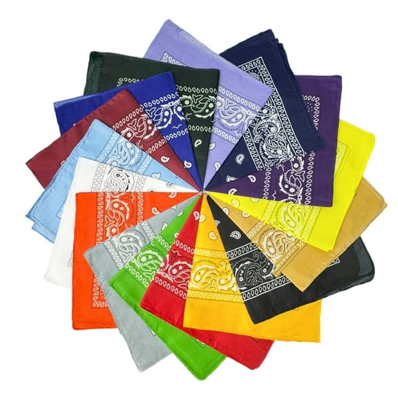 16 Pcs Bandanas Multi-Purpose Bandanas Paisley Cowboy Polyester Headbands 22x22 inch