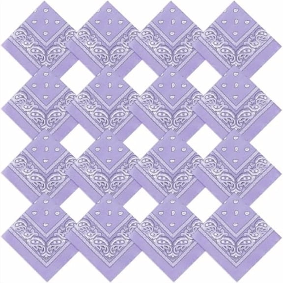 16 Pcs Bandanas Multi-Purpose Bandanas Paisley Cowboy Polyester Headbands 22x22 inch