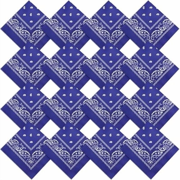 16 Pcs Bandanas Multi-Purpose Bandanas Paisley Cowboy Polyester Headbands 22x22 inch