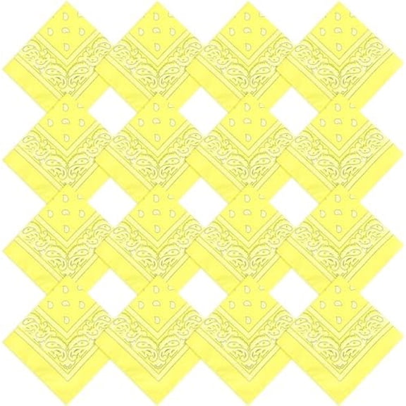 16 Pcs Bandanas Multi-Purpose Bandanas Paisley Cowboy Polyester Headbands 22x22 inch