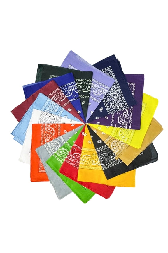 16 Pcs Bandanas Multi-Purpose Bandanas Paisley Cowboy Polyester Headbands 22x22 inch