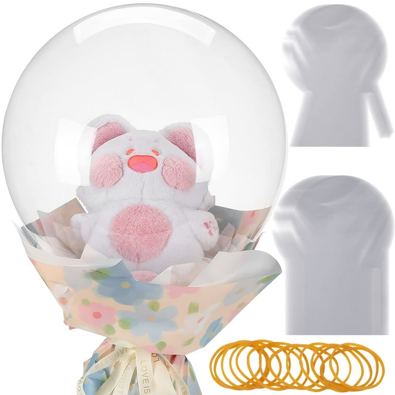 16 Pcs Bobo Balloons Bulk Clear Wide Mouth Bobo Balloons for Stuffing Large  Bubble Transparent Balloons Giant Balloon with Rubber Bands for