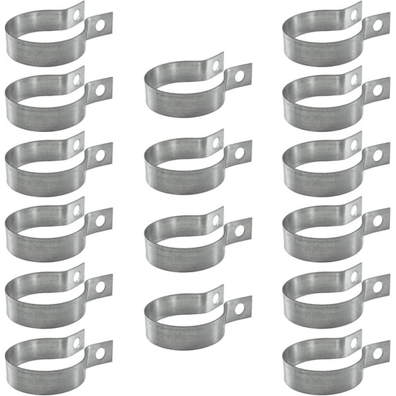 16 Pcs Brace Bands Chain Link Fence, Galvanized Steel Chain Link Brace Band Use for 1-7/8" Outside Diameter Post/Pipe, Gate, Fences Panels Silver