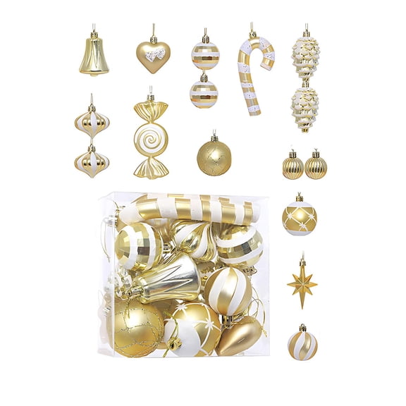 16 Pcs Christmas Ball Ornaments,Multi‑Textured Xmas Tree Hanging Pendants with Metal Buckles,Shatterproof Holiday Bauble Decor for Xmas Tree Indoor Christmas Home Party Display