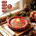 thumbnail image 1 of 16 Pcs Christmas Tree Red Black Buffalo Plaid Round Paper Plates, Christmas Party Supplies, Disposable Tableware, for Xmas Holiday Party Table Decor(7 Inch), 1 of 6