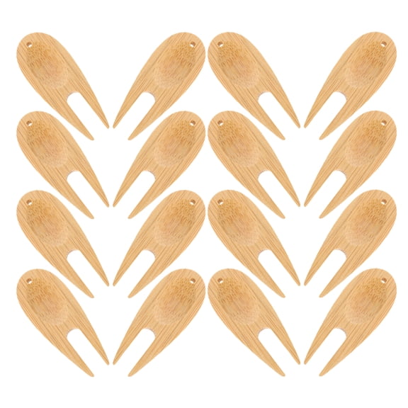 16 Pcs Clasp Hand Tags Golf Green Fork 7.00X2.50X0.50CM Khaki