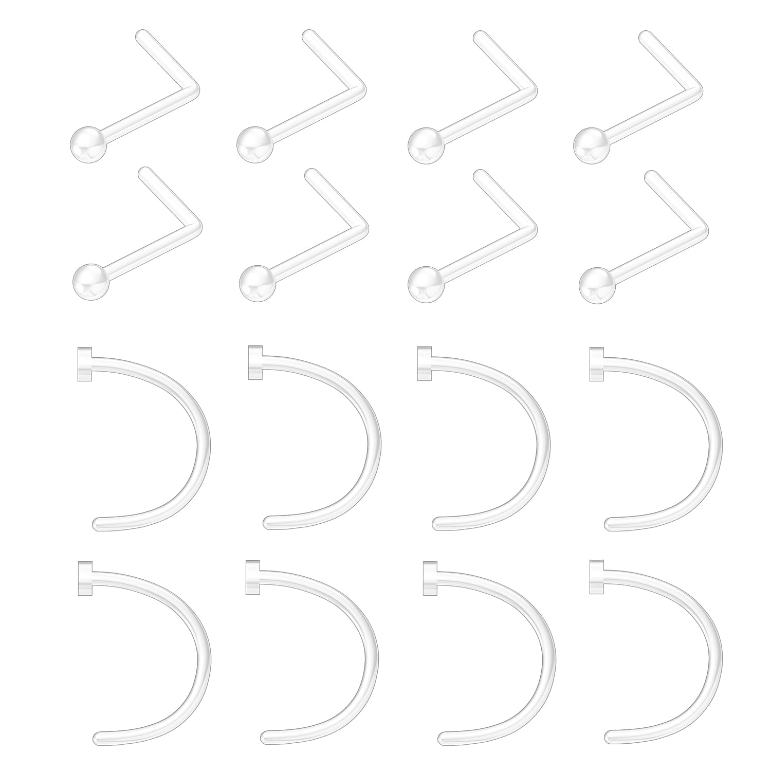 24 stücke Klar Piercing Retainer Flexible Knorpel Helix Daith
