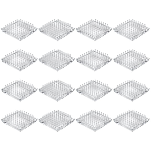 16 Pcs Clear Plastic Caster Cups, 2 x 2 in / 5 x 5 cm Square Furniture Pads, Carpet Protectors for Furniture Legs, Anti-Slip, Furniture Coasters