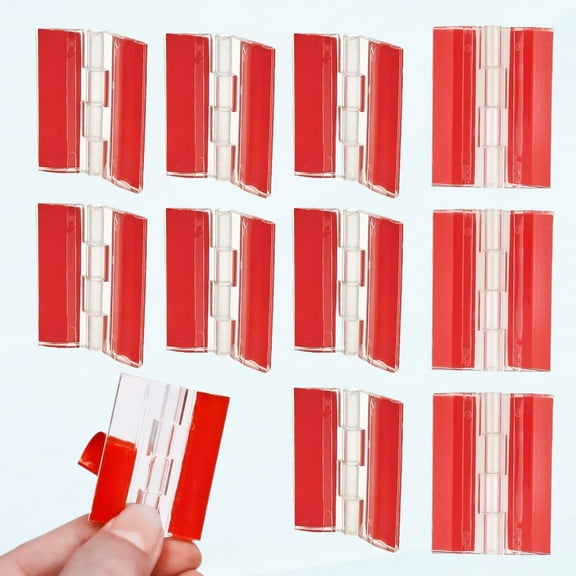 16 Pcs Clear Plastic Mini Hinges for Small Clear Plexiglas Hinges Continuous Piano Folding Hinges Tools for Crafts, Aquarium Doors, Cabinets, Furniture (1.73 x 1.34 inches)