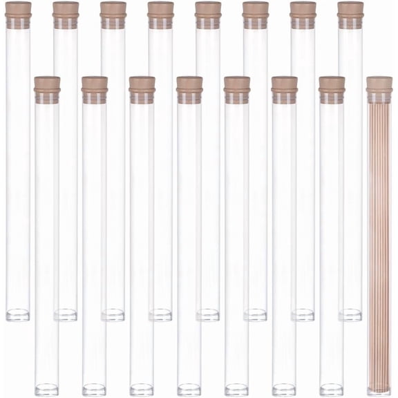 16 Pcs Clear Plastic Tubes with Lids 9.4x0.8inch Incense Stick Storage Container Incense Stick Holder Tube