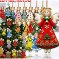 thumbnail image 1 of 16 Pcs Colorful Wooden Angel Ornament,Christmas Decorations Indoor Holiday Tree Decorations with Wings, Hanging Pendants for Home Decor, 1 of 8