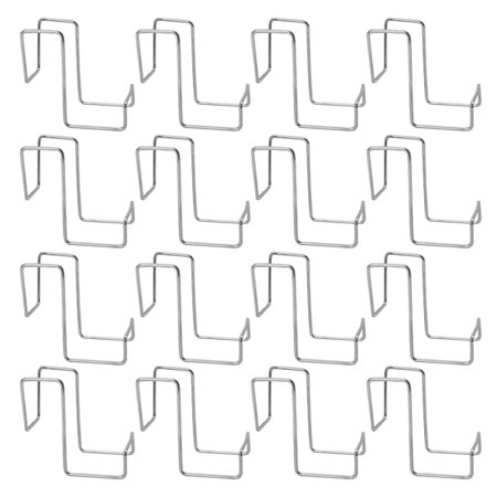 16 Pcs Cubicle Hooks, Over Partition Coat Hooks, Stainless Steel Office Partition Hooks, 2.8 x 2.8 x 1.7 in, Space Saving, Silver