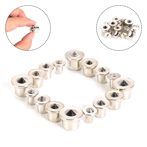 16 Pcs Dowel Center Points Set for Holes, Steel Tenon Pins for Woodworking Joint Alignment and Accurate Drilling