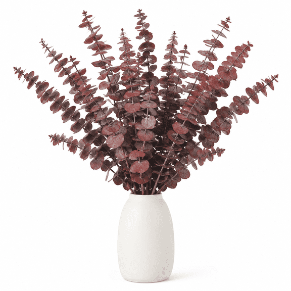 16 Pcs Dried Red Eucalyptus Stems, Preserved Branches for Fall Decoration