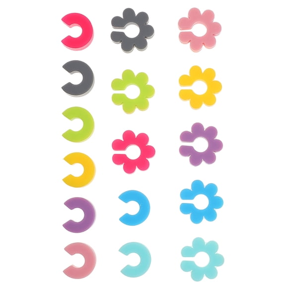 16pcs Silicone Wine Glass Charms Assorted Color Flower Shaped Drink Markers for Cup Identification