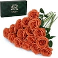 thumbnail image 1 of 16 Pcs Fake Gold Roses Artificial Flowers with Long Stems, Rose Bouquet Silk Faux Flowers for Valentines Wedding Party Vase Centerpiece Home Decor (Gold), 1 of 5