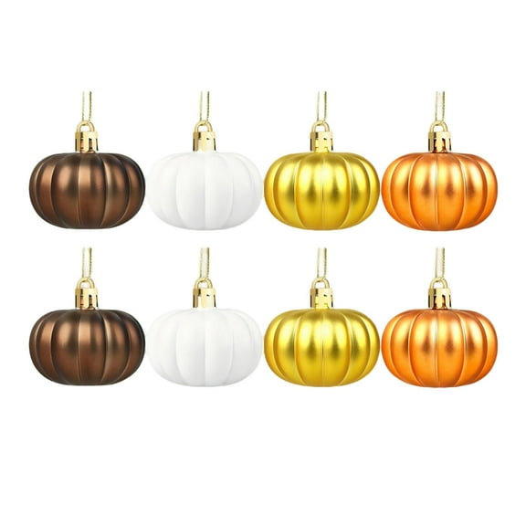16 Pcs Fall Pumpkin Hanging Ornaments Mini Pumpkin Ball Decorations for Thanksgiving Tree Halloween Harvest Autumn Home Party Farmhouse Small Tree Decor Holiday Seasonal Decorations