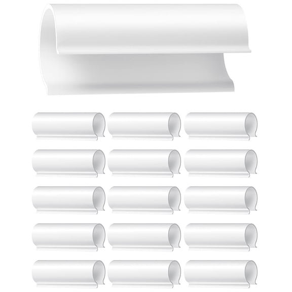 FUEENIRVA 16Pcs White Plastic Snap Clips for Greenhouse Frame Tube Clamps Ideal for Tarp and Cover Fixing