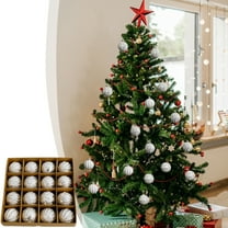 16 Pcs Farmhouse Ball Ornaments Plastic Ball 2.36" Vintage Style Christmas Hanging Ornaments Balls Retro Christmas Ornaments for Christmas Tree Gift for Xmas