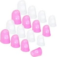 thumbnail image 1 of 16 Pcs Finger Tips, 4 Sizes Silicone Thimble Fingertip Grips Finger Protectors Pads Cover for Paper Sorting, Page Turning, Hand Sewing, Money Counting, Guitar Playing - Blue, Aqua, 1 of 7