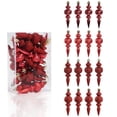 thumbnail image 1 of 16 Pcs Finial Christmas Ornaments 4.4 Inch - Shiny & Glitter Finish Plastic Baubles for Xmas Tree Holiday Party Festive Decor, 1 of 3