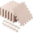 thumbnail image 1 of 16 Pcs Foam Floor Baby Tiles 11.81 x 11.81 inches Foam Floor Mats Play Mats Bulk with Borders Interlocking for Kids Baby Playroom Nursery Gym（Beige）, 1 of 13