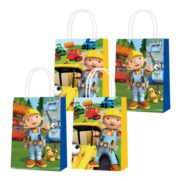 16 Pcs For Bob the Builder Theme Party Favor Bags 2 Styles Candy Gift Bags with Handles for Birthday Party Decorations and Celebrations