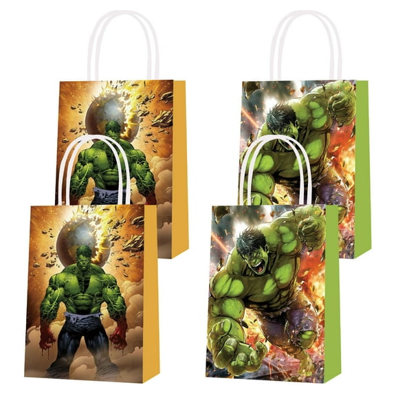 16 Pcs For Hulk Theme Birthday Party Bags,Party Favor Bags,Includes Handles Favor Bags Candy Gift Bags for Birthday Party Supplies