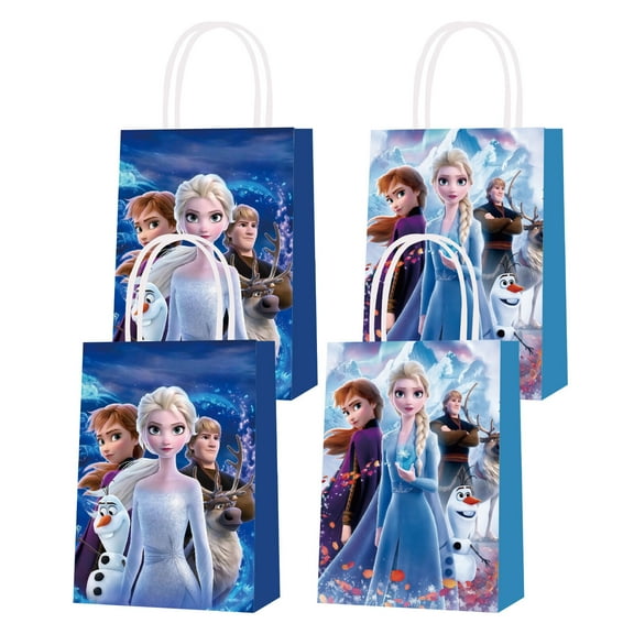 16 Pcs For Frozen Theme Birthday Party Bags,Party Favor Bags,Birthday Party Decorations Supplies,With Handles Favor Bags Candy Gift Bags,All-in-One Party Supply Set