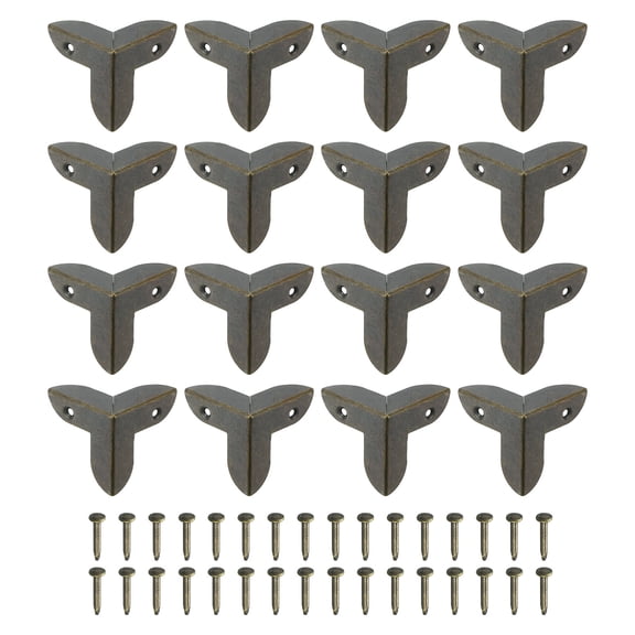 16 Pcs Furniture Corner Edges Protector, 22mm Metal Edge Guard with Screws, Bronze