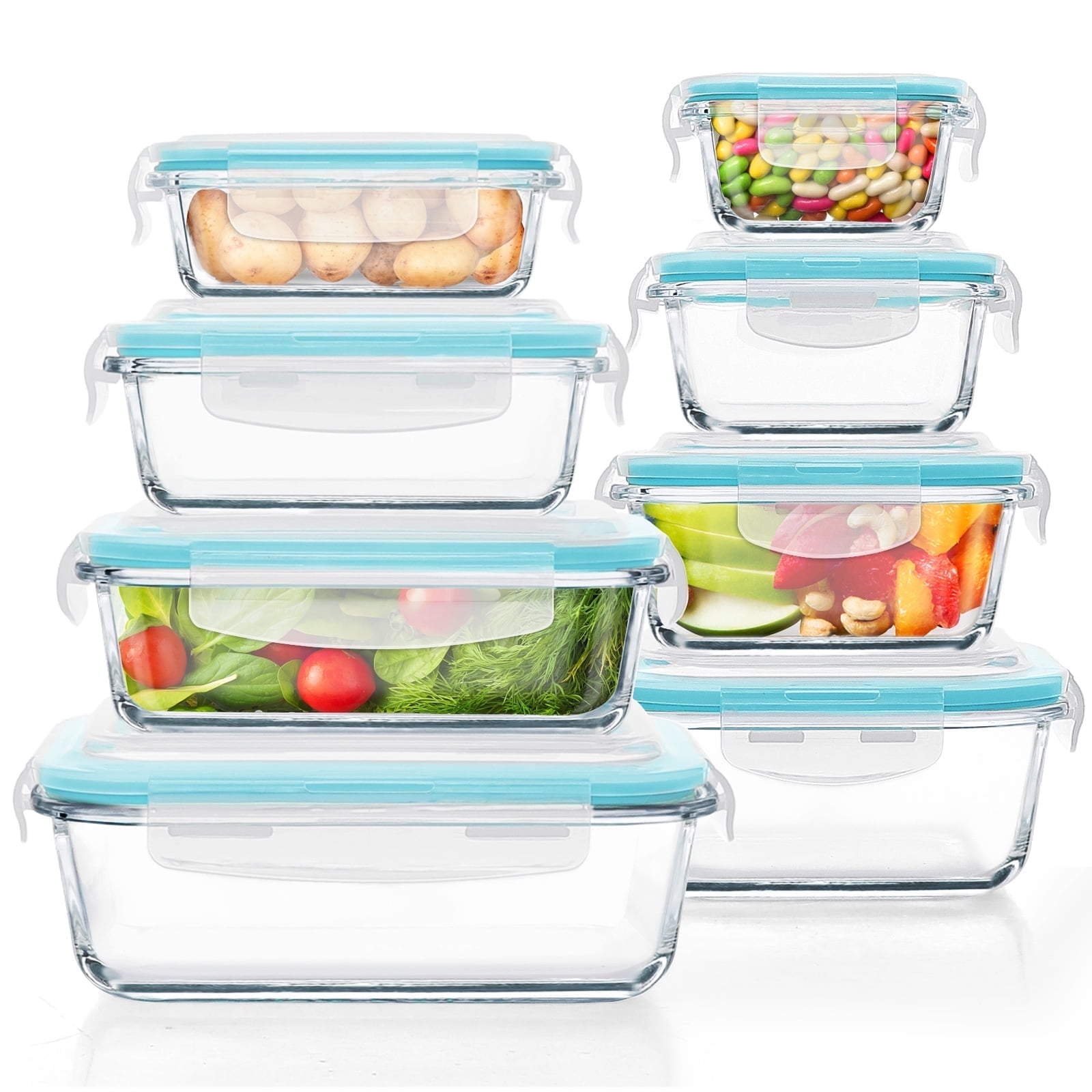 Glass Food Storage Containers 16 Pcs