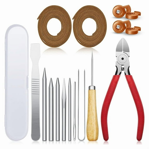 16 Pcs Glove Relacing Kit Needle Leather Cutter Scratch Awl Tool for Baseball Softball Mitt Repair Set 1