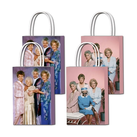 16 Pcs For Golden Girls Theme Birthday Party Bags,Party Favor Bags,Birthday Party Decorations Supplies,With Handles Favor Bags Candy Gift Bags,All-in-One Party Supply Set