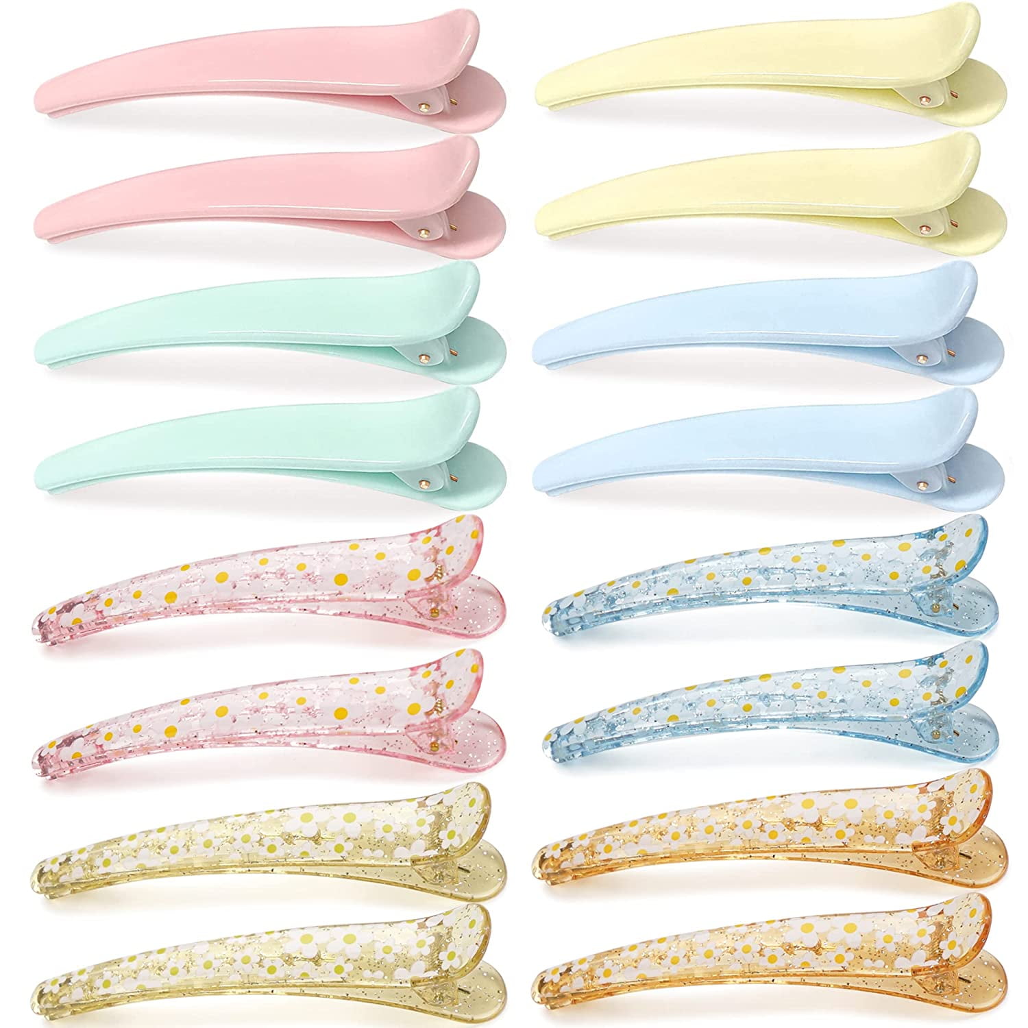 16 Pcs Hair Clips for Styling Sectioning Alligator Hair Clips for Salon Plastic Duck Billed Hair Clips Hair Styling Accessories for Women Girls Styling Designer Barber