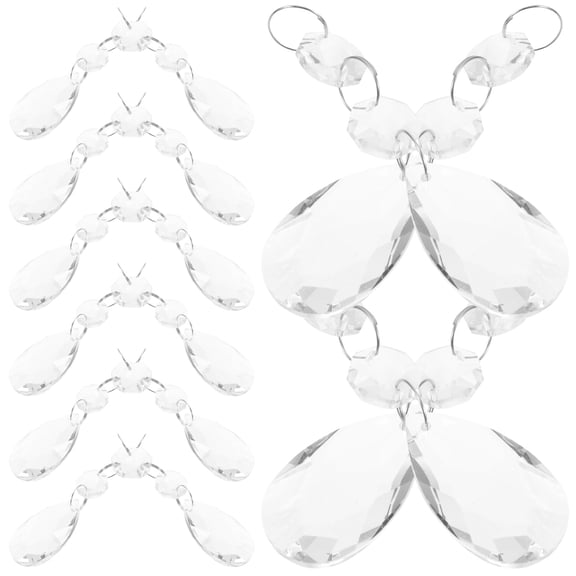 ifundom Teardrop Crystal Pendants for Chandelier Lighting, Home Hanging Decorations, Clear Glass Prisms for Lamps