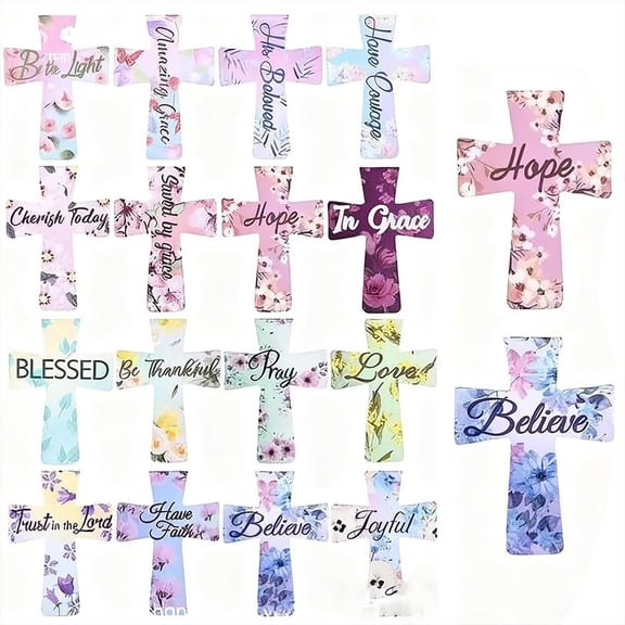 16 Pcs Inspirational Cross Magnetic Bookmarks,Christian Verse Page Markers,Floral Scripture Bookmarks for Women,Religious Gifts for Bible Study,Church Events