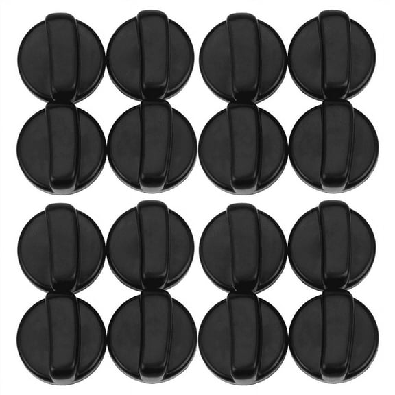 16 Pcs Kitchen 44 mm Diameter Plastic Black Button Switch for Gas Cooktop