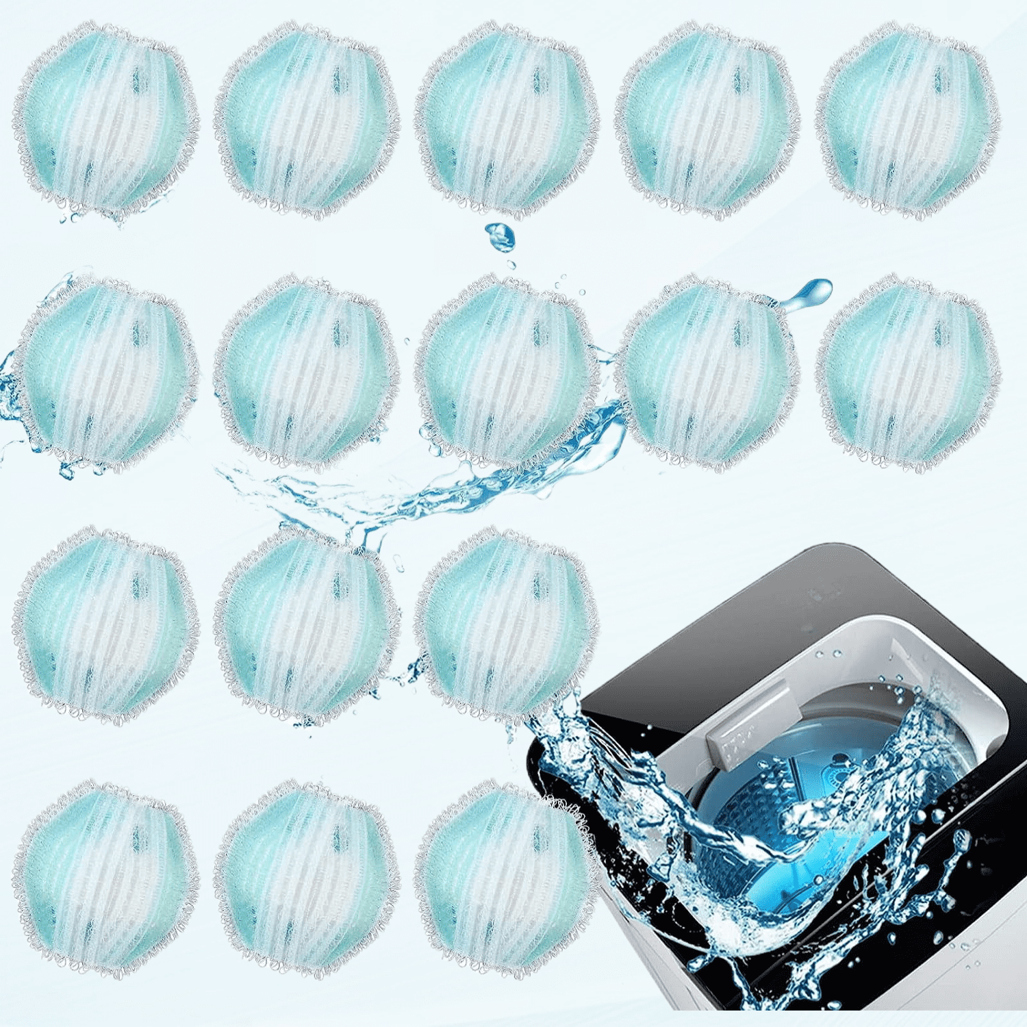 16 Pcs Laundry Washing Pet Hair Remover, Reusable Hair Catcher Floating