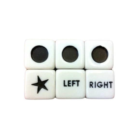 16 Pcs Left Right Center Dice Set, 16mm Acrylic 6-Sided Interactive Dice for Party Games