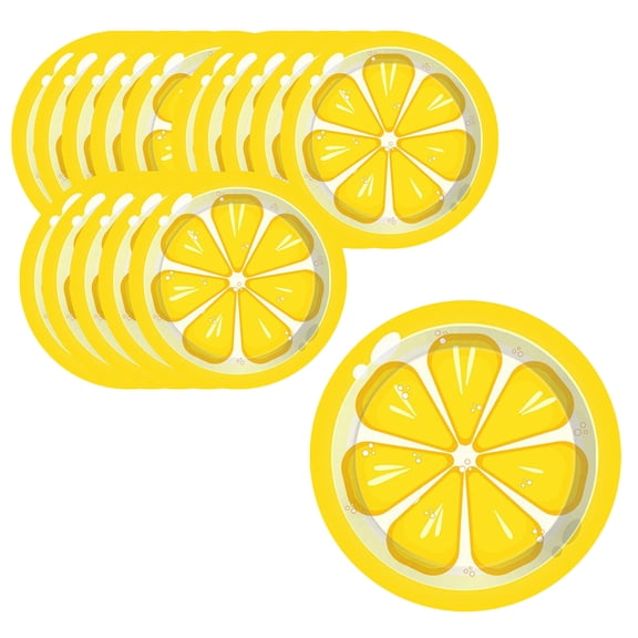 16 Pcs Lemon Party Decorations Tableware, Disposable Summer Theme Lemon Birthday Party Plate,for Birthday Bridal Shower